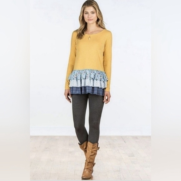 Women’s Matilda Jane weekend vibes TunLong Sleeve Top Size M Ruffle - Picture 1 of 9